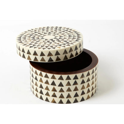 Triangle Round Stripe Box by Global Views. Made from mdf in a eclectic & global style.