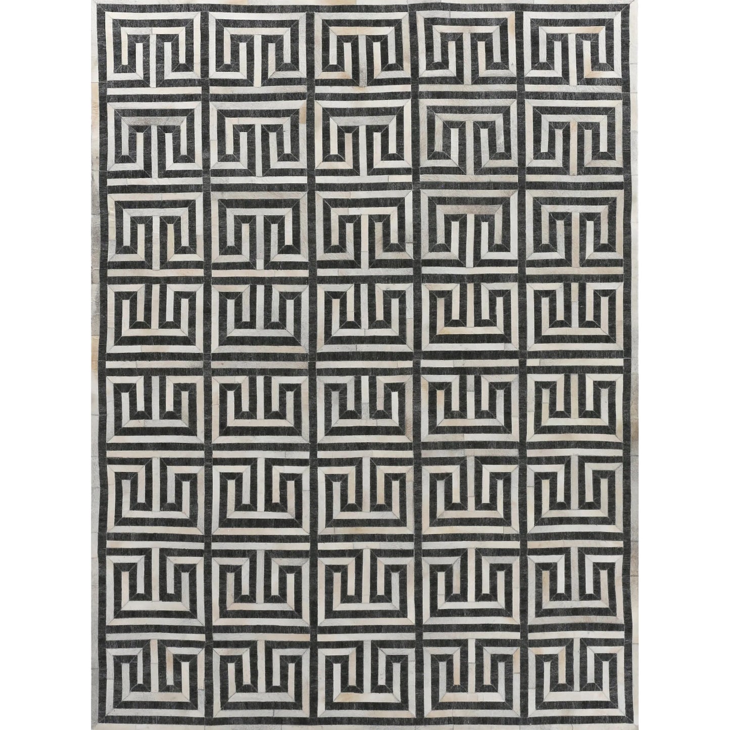 004 SI-2221954,SI-2221955,SI-2221956,SI-2221957,SI-2221958,SI-2293637,SI-2383921 | Primary Silo | Berlin Pattern Rug by Exquisite Rugs in charcoal, ivory. Made from leather, viscose in a unique style.
