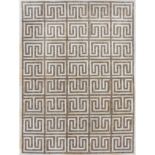 Berlin 3456 Rug by Exquisite Rugs in beige, ivory. Made from leather, viscose in a unique style.
