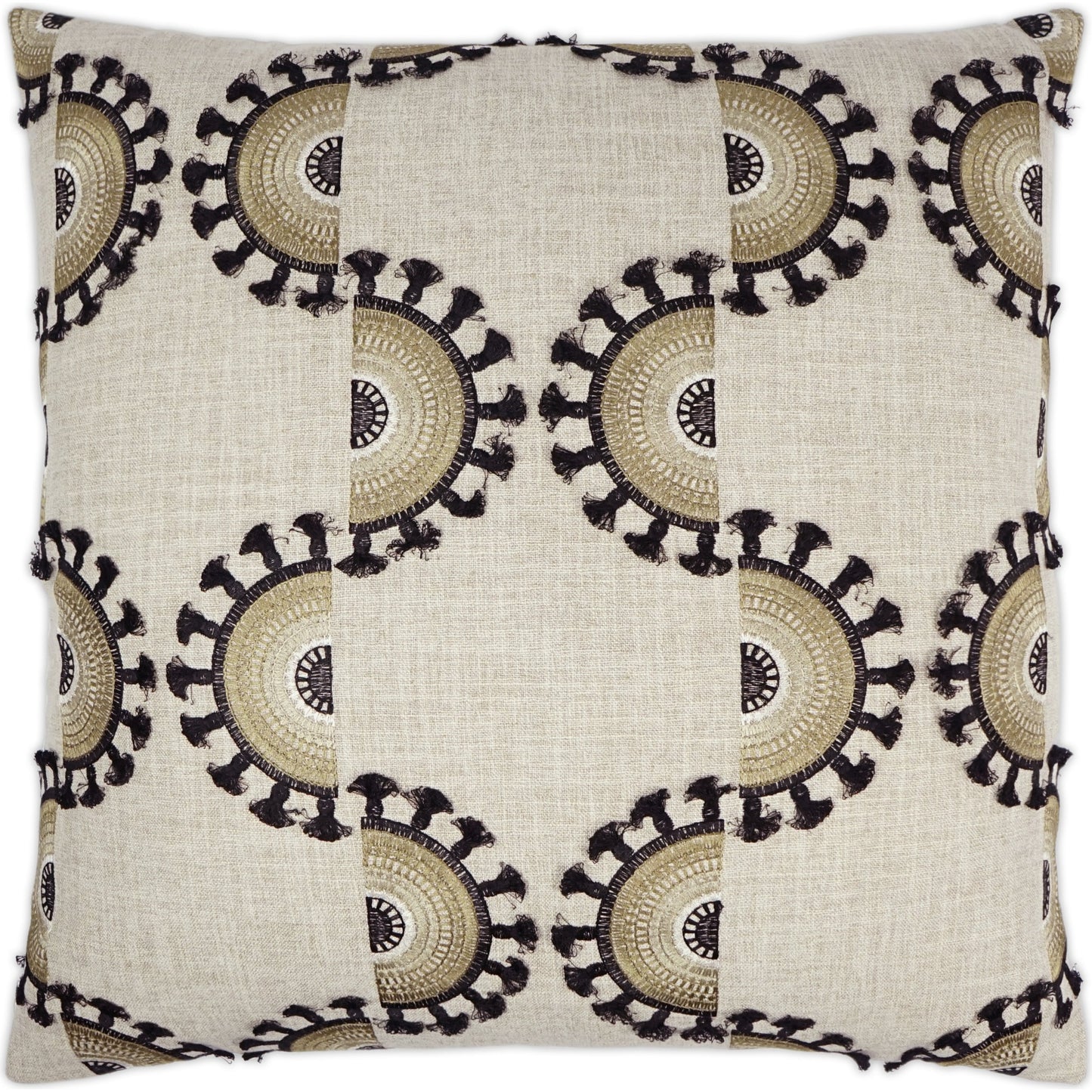 001 SR-907683 | Primary Silo | Solara by DV Kap Home in tan, taupe, black, desert. Made from 100% polyester, embroidery: 100% polyester in a rustic style.