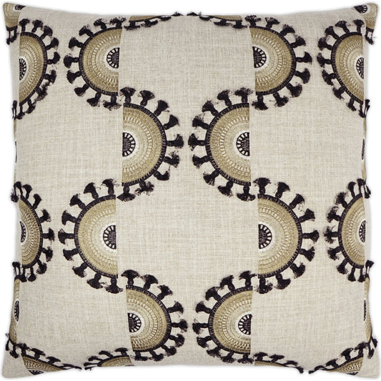 Solara by DV Kap Home in tan, taupe, black, desert. Made from 100% polyester, embroidery: 100% polyester in a rustic style.