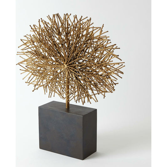 Tumble Weed Sculpture by Global Views in gold leaf. Made from iron in a modern style.