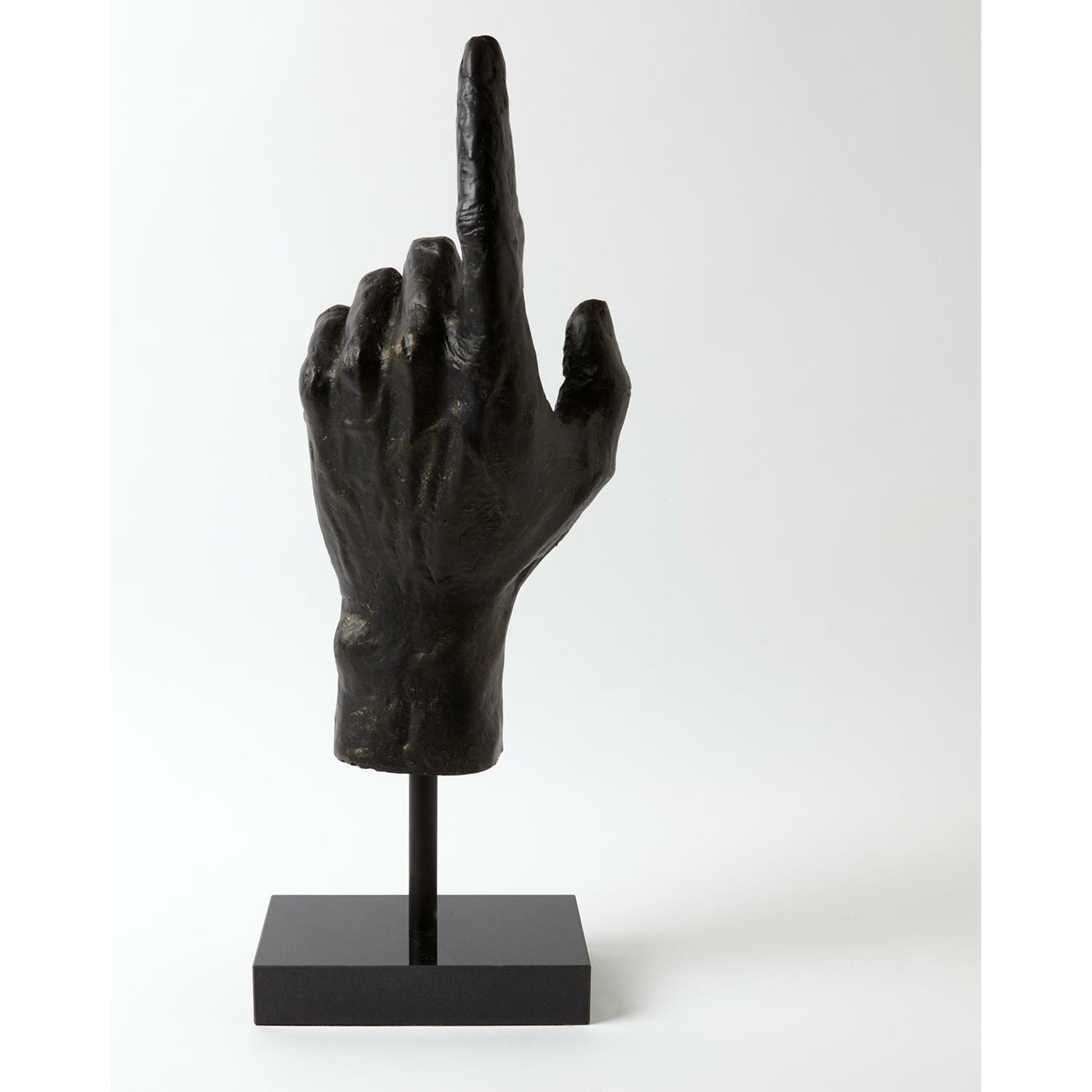Open Hand Sculpture by Global Views in bronze. Made from cast iron in a eclectic & global style.