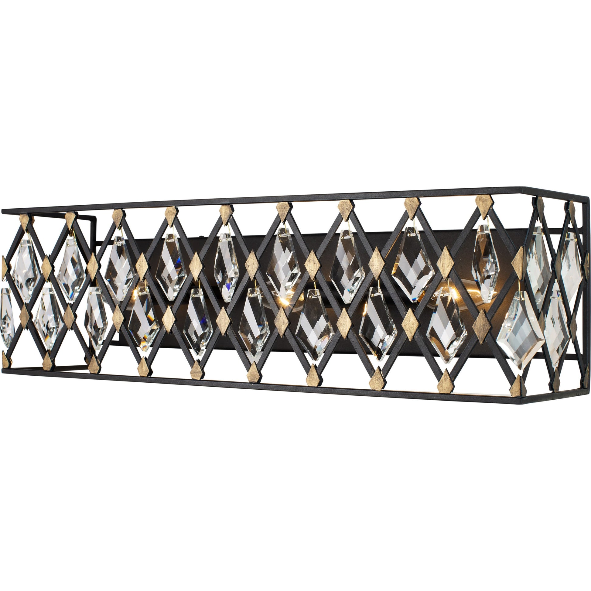 Windsor Crystal Bath by Varaluz in carbon, havana gold. Made from heirloom-quality optic crystal in a transitional style.