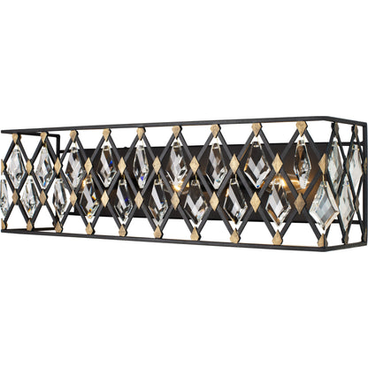 Windsor Crystal Bath by Varaluz in carbon, havana gold. Made from heirloom-quality optic crystal in a transitional style.