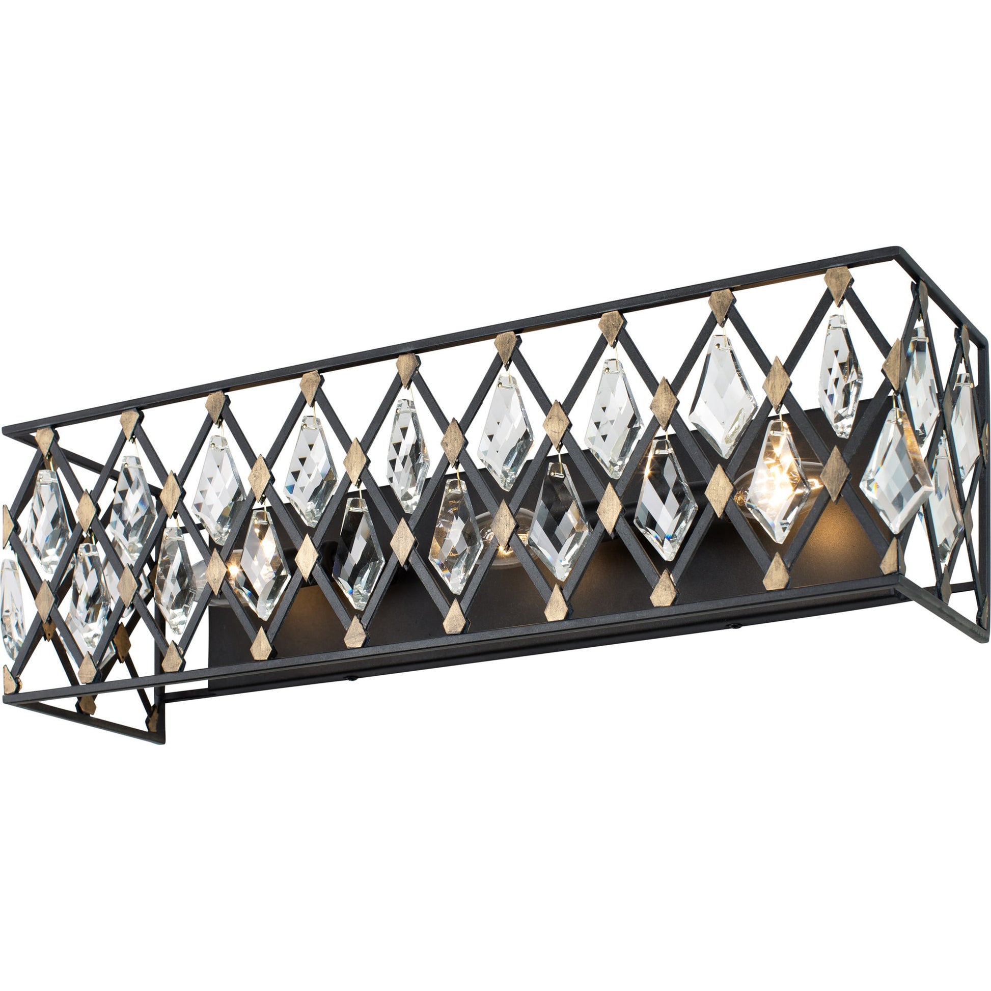 Windsor Crystal Bath by Varaluz in carbon, havana gold. Made from heirloom-quality optic crystal in a transitional style.