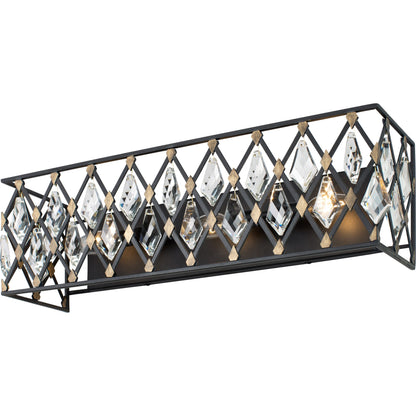 Windsor Crystal Bath by Varaluz in carbon, havana gold. Made from heirloom-quality optic crystal in a transitional style.