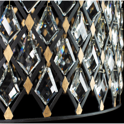 Windsor Crystal Oval Linear Pendant by Varaluz in carbon, havana gold. Made from heirloom-quality optic crystal in a transitional style.