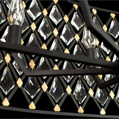 Windsor Crystal Oval Linear Pendant by Varaluz in carbon, havana gold. Made from heirloom-quality optic crystal in a transitional style.