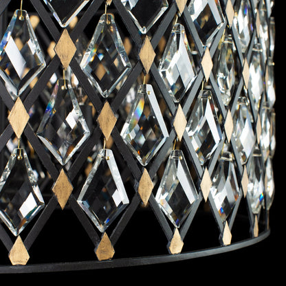 Windsor Crystal Oval Linear Pendant by Varaluz in carbon, havana gold. Made from heirloom-quality optic crystal in a transitional style.