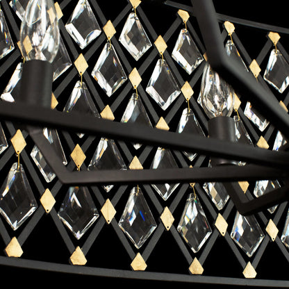 Windsor Crystal Oval Linear Pendant by Varaluz in carbon, havana gold. Made from heirloom-quality optic crystal in a transitional style.