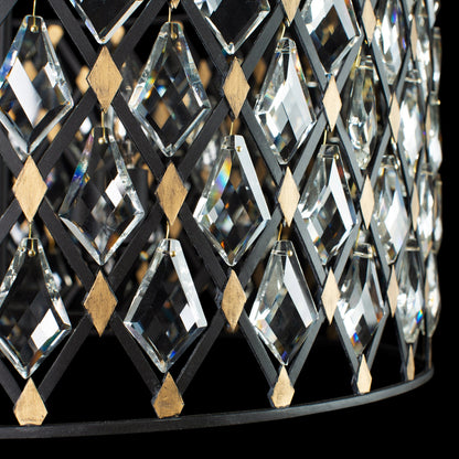 Windsor Crystal Oval Linear Pendant by Varaluz in carbon, havana gold. Made from heirloom-quality optic crystal in a transitional style.