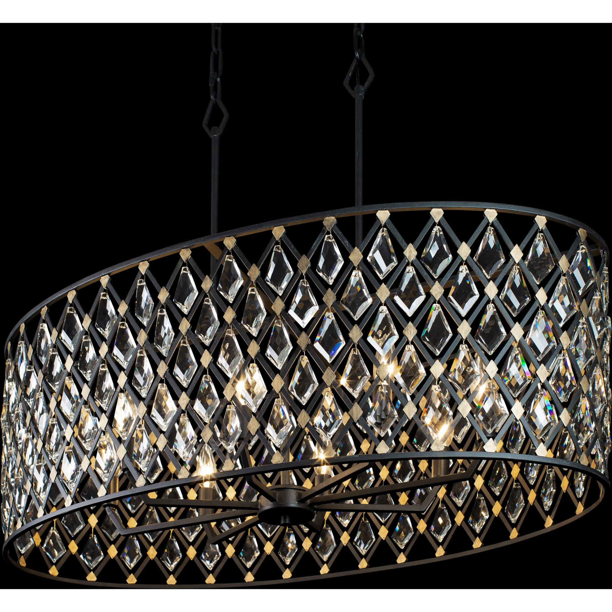 Windsor Crystal Oval Linear Pendant by Varaluz in carbon, havana gold. Made from heirloom-quality optic crystal in a transitional style.