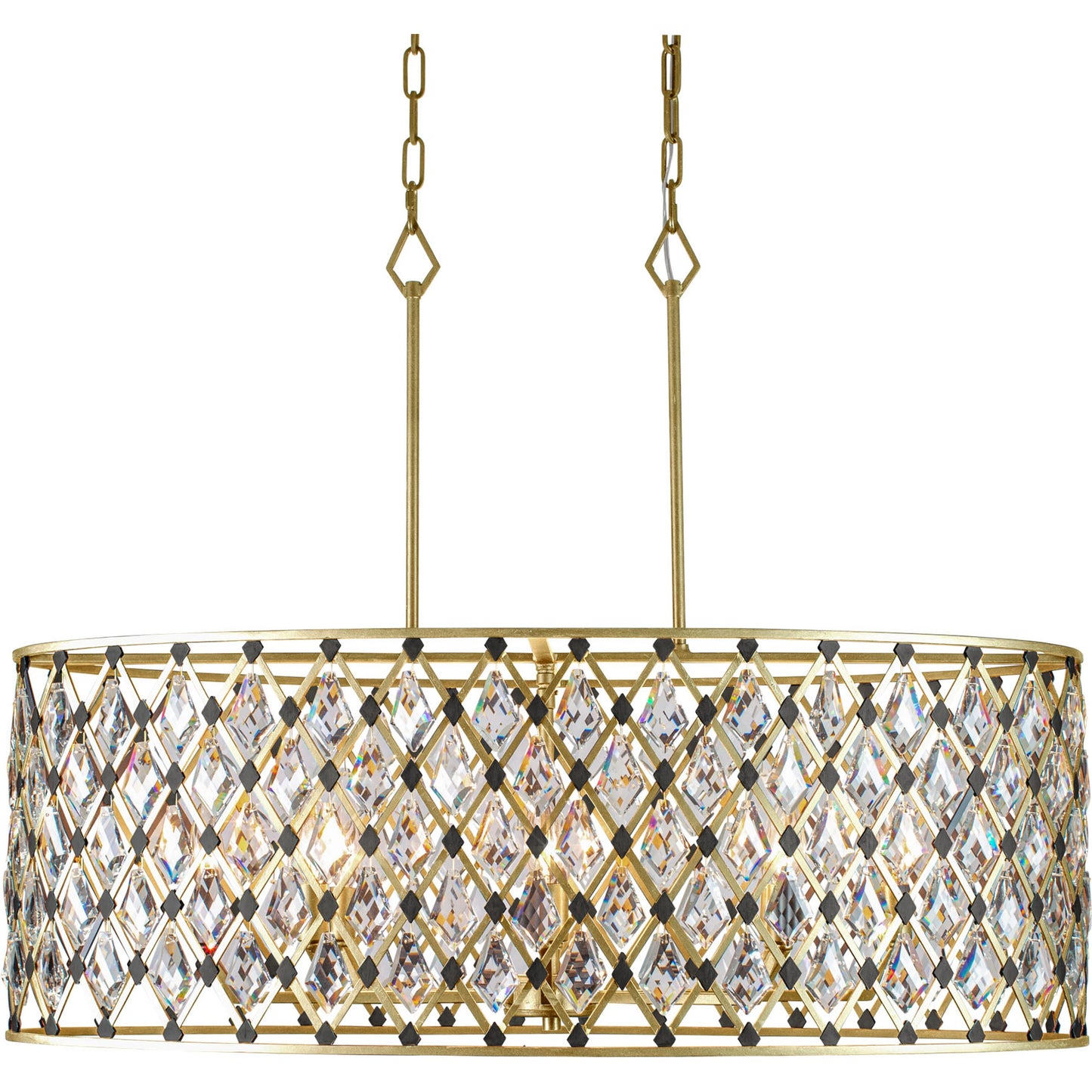 001 SI-1991712 | Additional Silo | Windsor Oval Crystal Linear Pendant by Varaluz in french gold/matte black. Made from unique in a modern style.