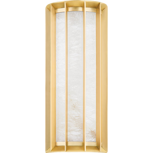 Leda Sconce by Corbett in vintage brass. Made from brass in a modern style.