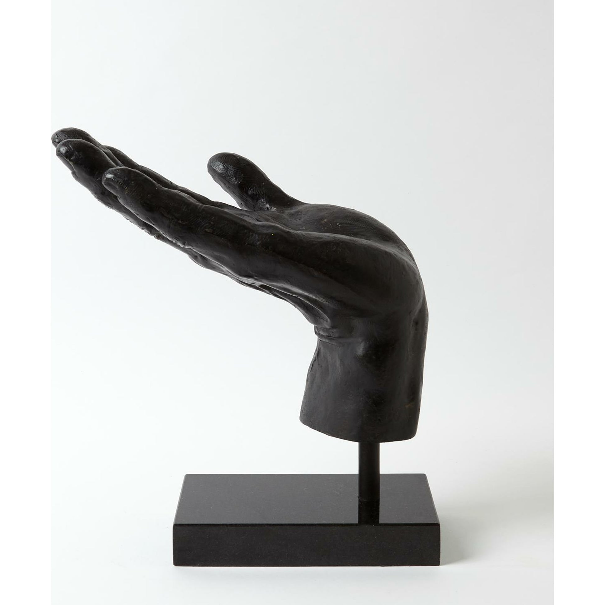 Open Hand Sculpture by Global Views in bronze. Made from cast iron in a eclectic & global style.