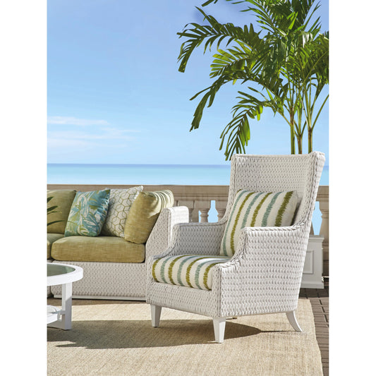 Ocean Breeze Promenade Wing Chair by Tommy Bahama Outdoor in pearl white. Made from unique in a coastal style.