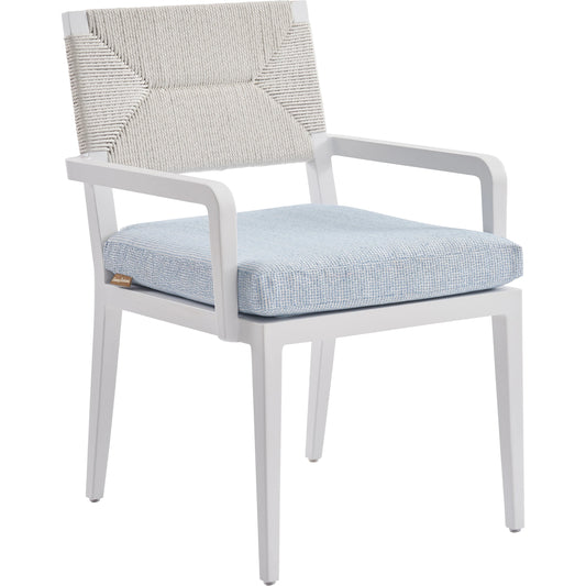 Ocean Breeze Promenade Arm Dining Chair by Tommy Bahama Outdoor in pearl white. Made from unique in a modern style.
