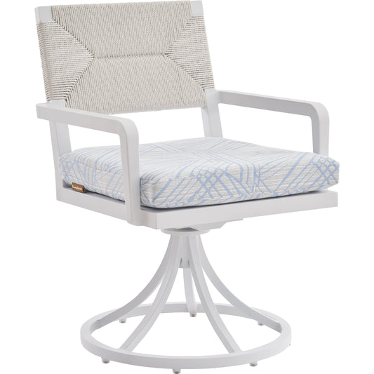 001 SI-2013317 | Additional Silo | Ocean Breeze Promenade Swivel Rocker Arm Chair by Tommy Bahama Outdoor in pearl white. Made from unique in a coastal style.