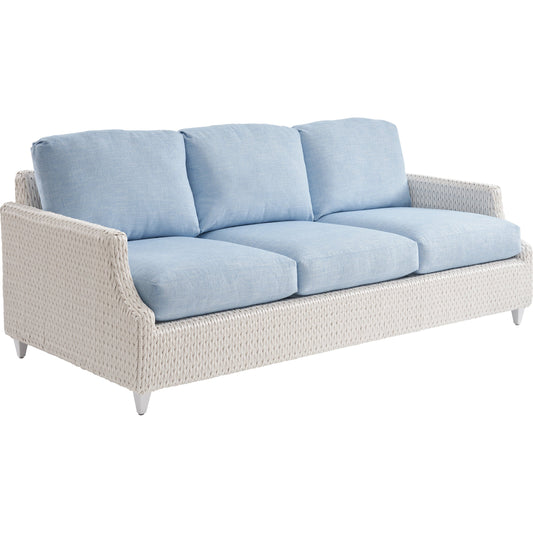 Ocean Breeze Promenade Sofa by Tommy Bahama Outdoor in pearl white. Made from unique in a coastal style.