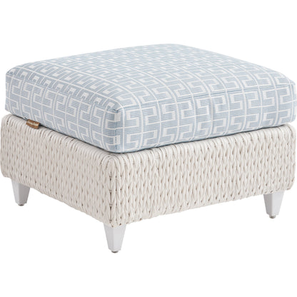 Ocean Breeze Promenade Ottoman by Tommy Bahama Outdoor in pearl white. Made from unique in a coastal style.