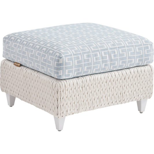 Ocean Breeze Promenade Ottoman by Tommy Bahama Outdoor in pearl white. Made from unique in a coastal style.