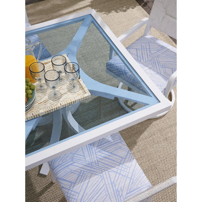 Ocean Breeze Promenade Rectangular Dining Table by Tommy Bahama Outdoor in white. Made from unique in a coastal style.