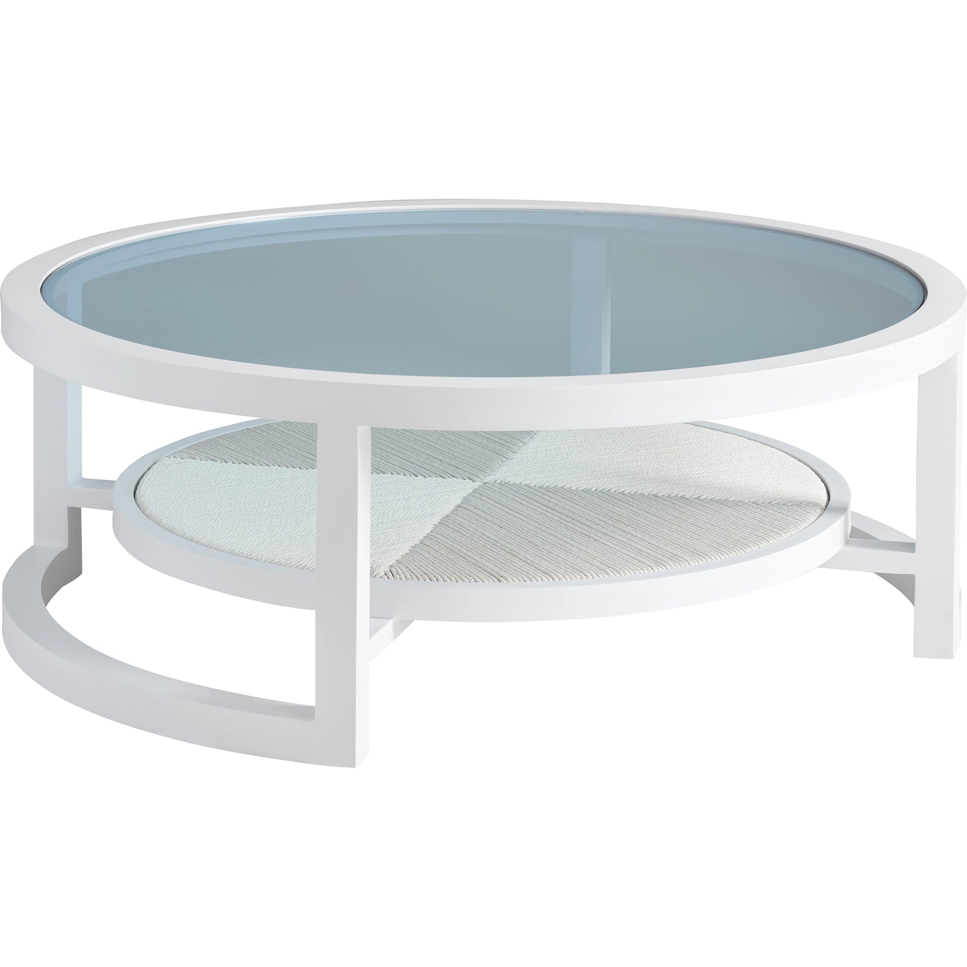 Ocean Breeze Promenade Round Cocktail Table by Tommy Bahama Outdoor in white. Made from unique in a coastal style.