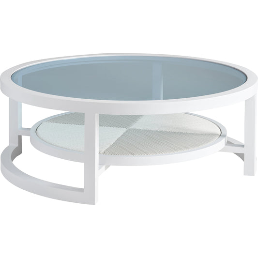 001 SI-2013331 | Additional Silo | Ocean Breeze Promenade Round Cocktail Table by Tommy Bahama Outdoor in white. Made from unique in a coastal style.