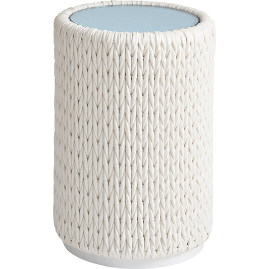 Ocean Breeze Promenade Accent Table by Tommy Bahama Outdoor in pearl white. Made from unique in a cottage & farmhouse style.