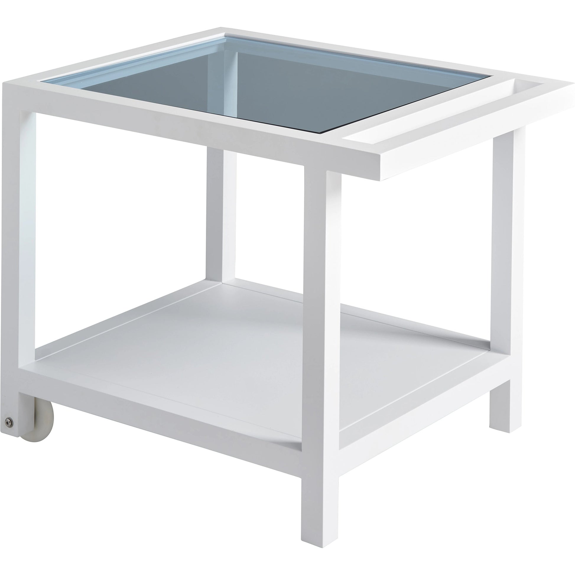 Ocean Breeze Promenade Serving End Table by Tommy Bahama Outdoor in white. Made from unique in a coastal style.
