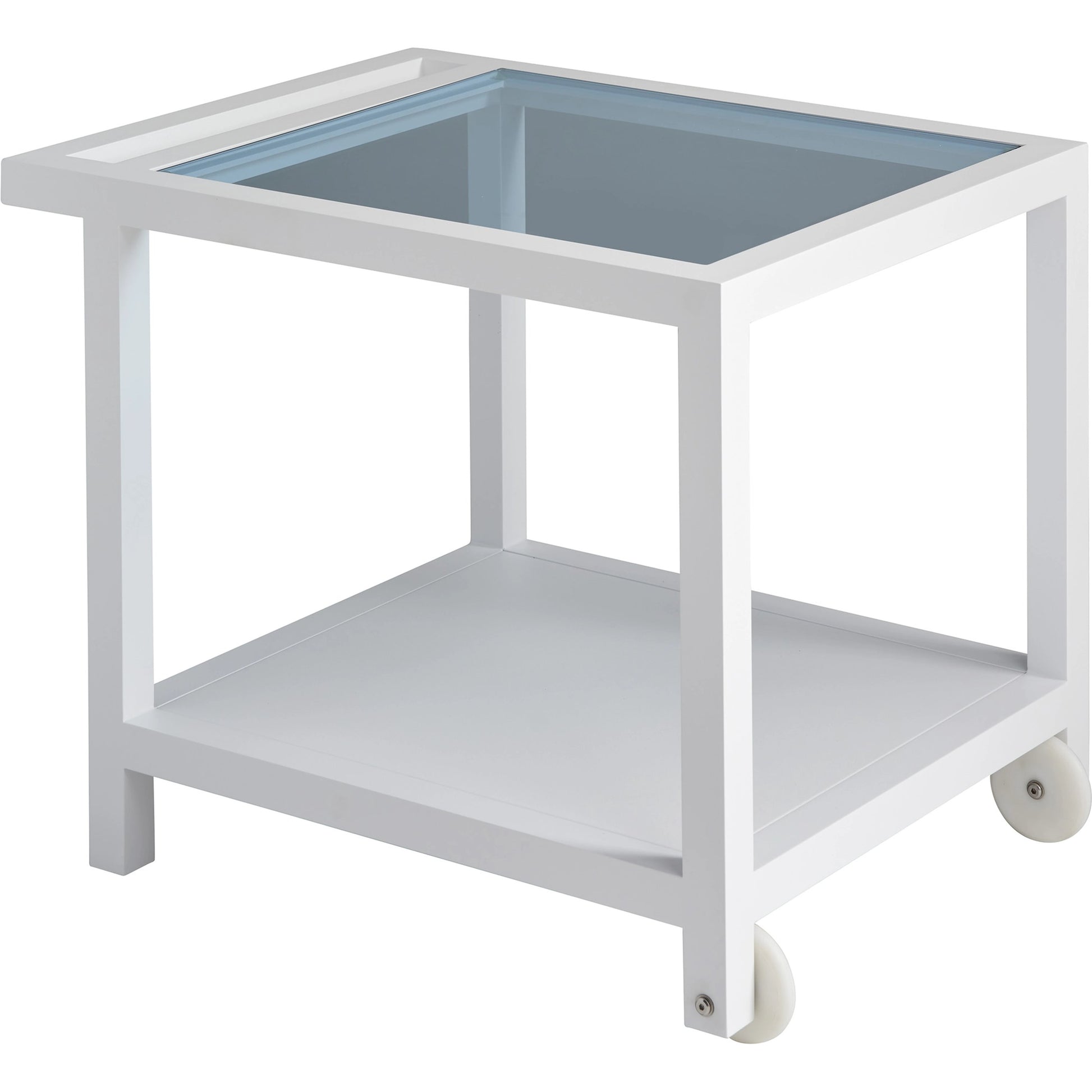 Ocean Breeze Promenade Serving End Table by Tommy Bahama Outdoor in white. Made from unique in a coastal style.