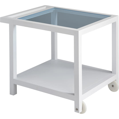 Ocean Breeze Promenade Serving End Table by Tommy Bahama Outdoor in white. Made from unique in a coastal style.