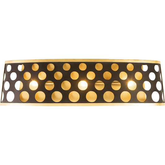 Bailey Vanity Light by Varaluz in matte black/french gold. Made from unique in a modern style.