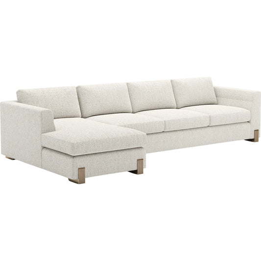 Counter Balance Chaise Sectional by Caracole in brushed gold. Made from metal in a transitional style.