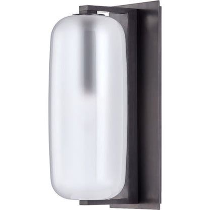 Pebble Wall Sconce by Hudson Valley in polished nickel. Made from brass in a modern style.