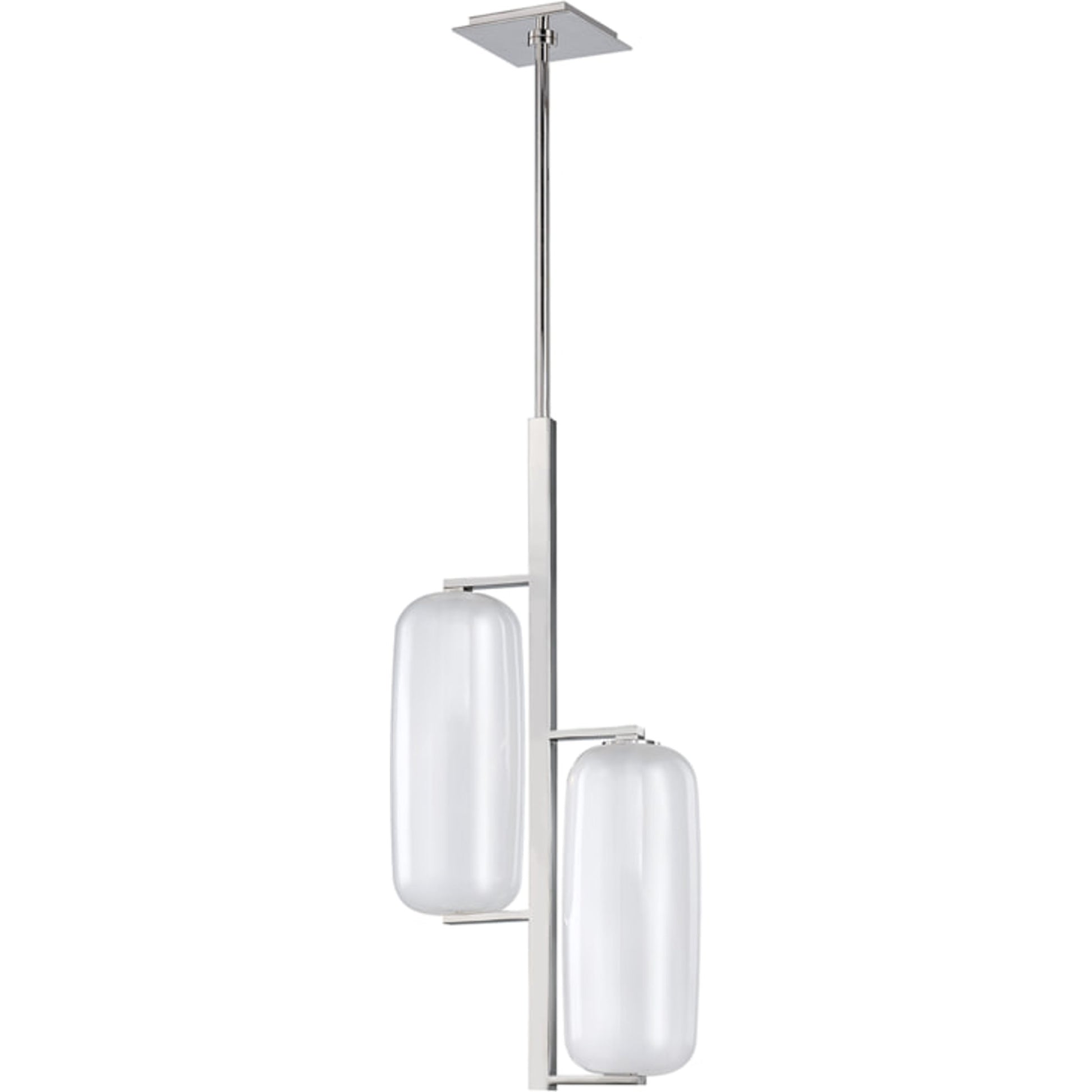 Pebble Pendant by Hudson Valley in polished nickel. Made from brass in a modern style.