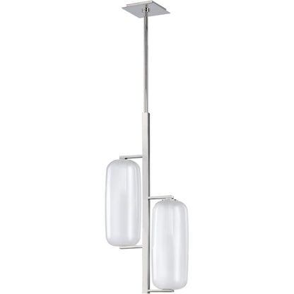 Pebble Pendant by Hudson Valley in polished nickel. Made from brass in a modern style.