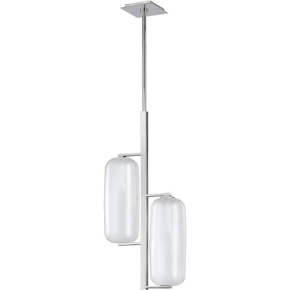 Pebble Pendant by Hudson Valley in polished nickel. Made from brass in a modern style.
