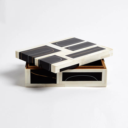 Brass Loop Box by Global Views. Made from mdf, brass, bone, resin in a modern style.