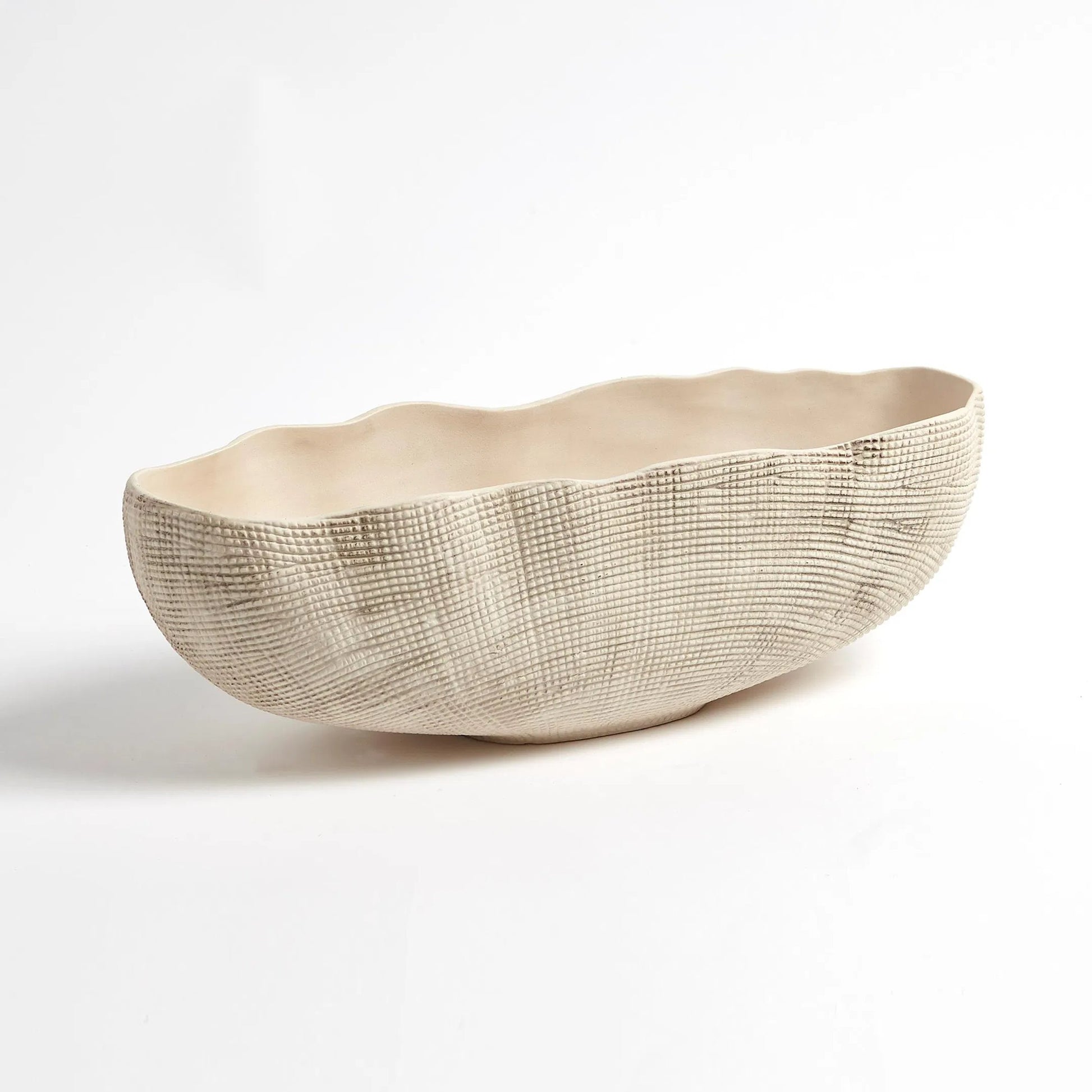 Sisal Oval Bowl by Global Views. Made from ceramic in a coastal style.