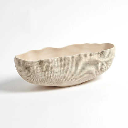 Sisal Oval Bowl by Global Views. Made from ceramic in a coastal style.