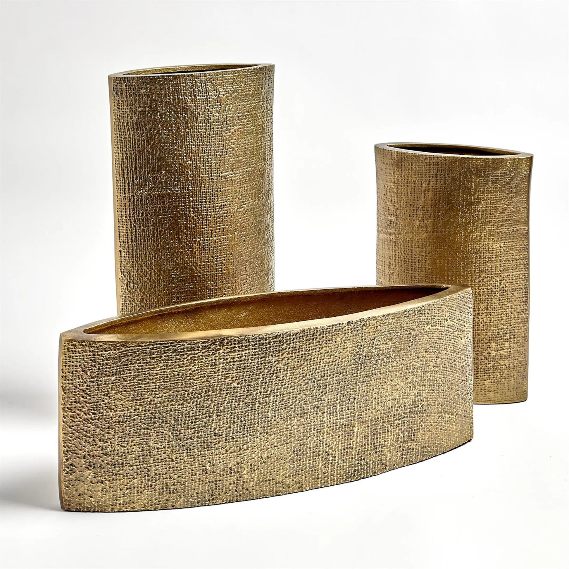 Hemp Etched Vase by Global Views in brass. Made from aluminum in a eclectic & global style.