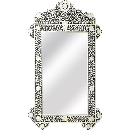 Vivienne Wall Mirror II by Butler Specialty Company in black and black bone inlay. Made from select wood solids, mdf, resin, bone inlay in a modern style.
