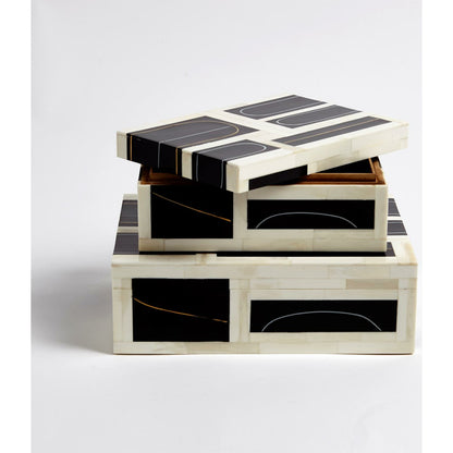 Brass Loop Box by Global Views. Made from mdf, brass, bone, resin in a modern style.