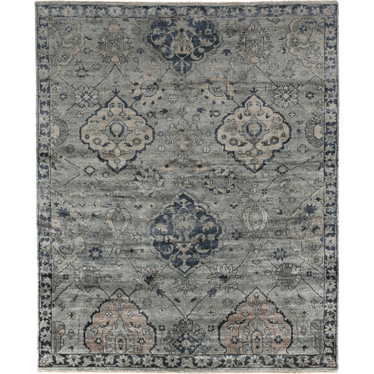 Antique Weave Bamboo 3483 Rug by Exquisite Rugs in blue, gray. Made from bamboo silk in a unique style.