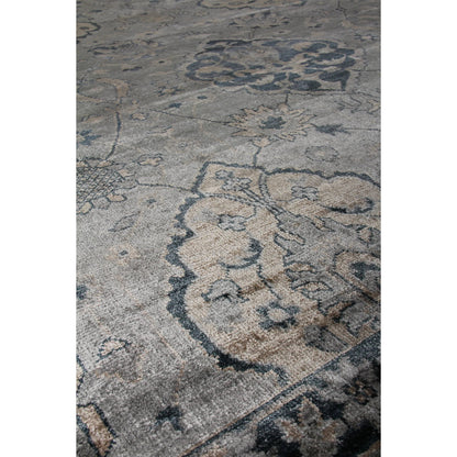 Antique Weave Bamboo Pattern Rug by Exquisite Rugs in blue, gray. Made from bamboo silk in a unique style.