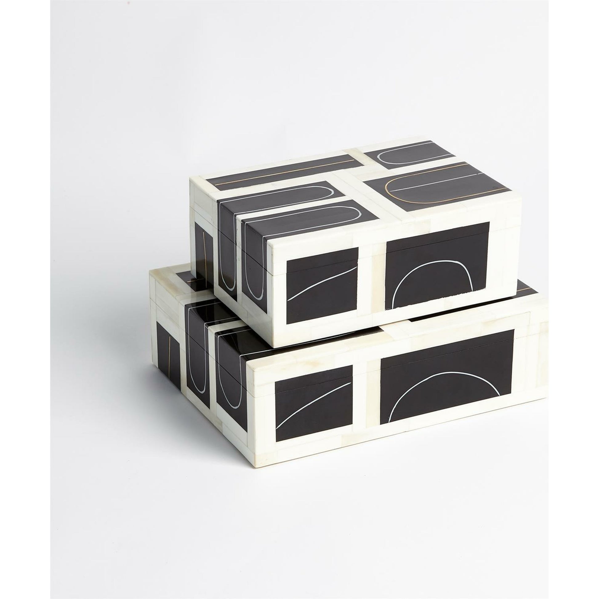 Brass Loop Box by Global Views. Made from mdf, brass, bone, resin in a modern style.