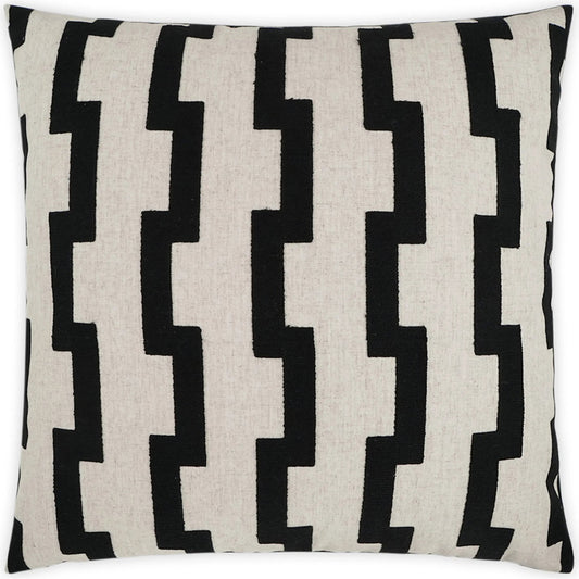 Steps Pillow by DV Kap Home in black. Made from 90% polyester, 10% linen in a unique style.