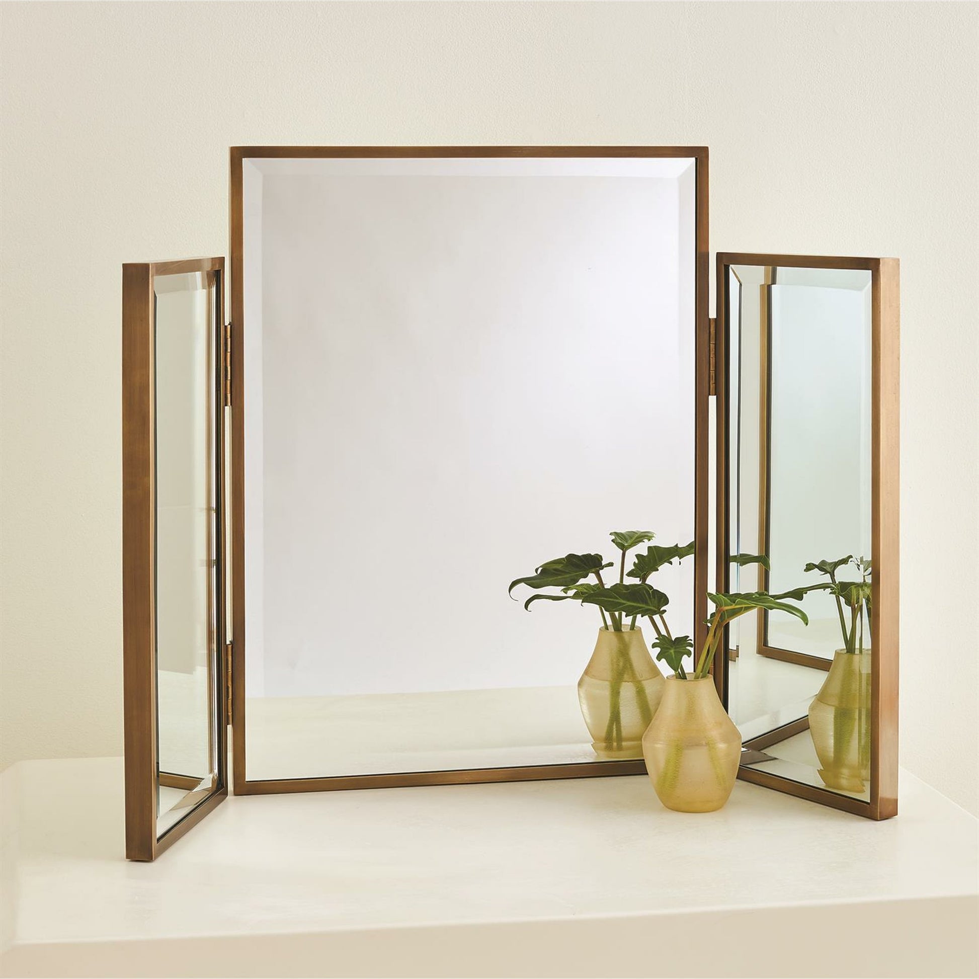 Tri Fold Vanity Mirror by Global Views. Made from unique in a transitional style.